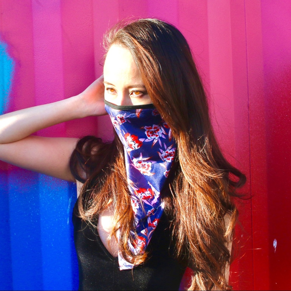 NEW Neck Gaiter with Ear Loops Women Flower Mask